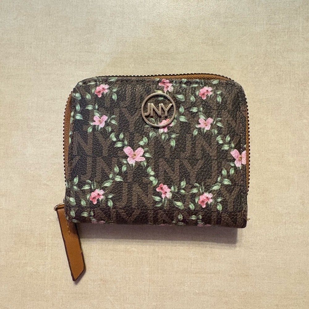 Jones New York Brown Floral Wallet